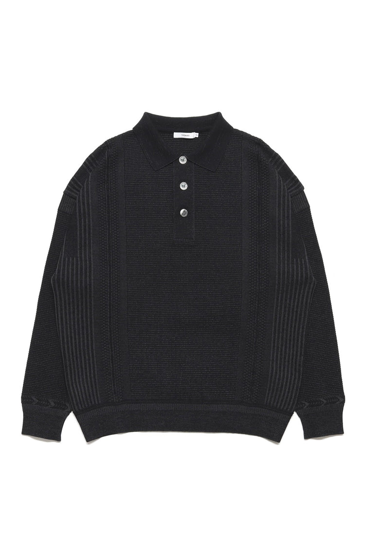 YASHIKI    Akisame Knit Polo（秋雨）YSK-26AW-KN05 BLACK