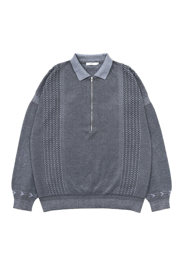 YASHIKI   Kanto ZIp Polo（款冬）YSK-26SS-KN06 BLUE