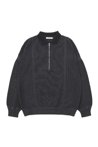 YASHIKI   Kanto ZIp Polo（款冬）YSK-26SS-KN06 BLACK
