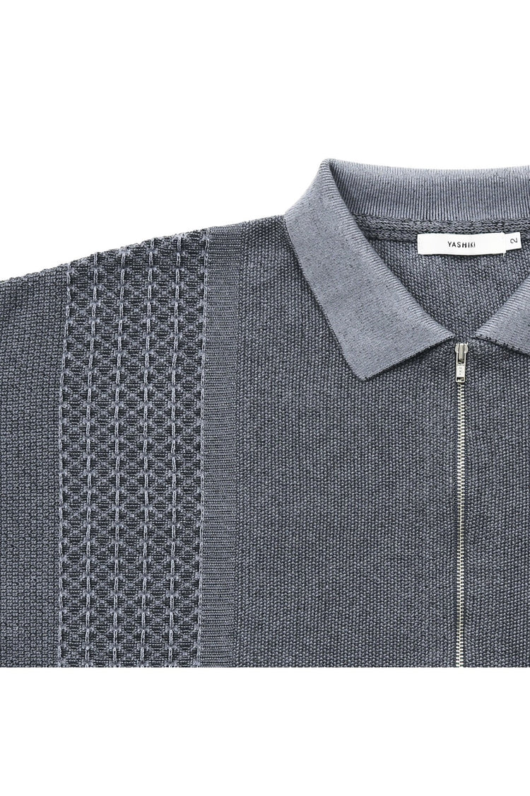 YASHIKI   Kanto ZIp Polo（款冬）YSK-26SS-KN06 BLUE
