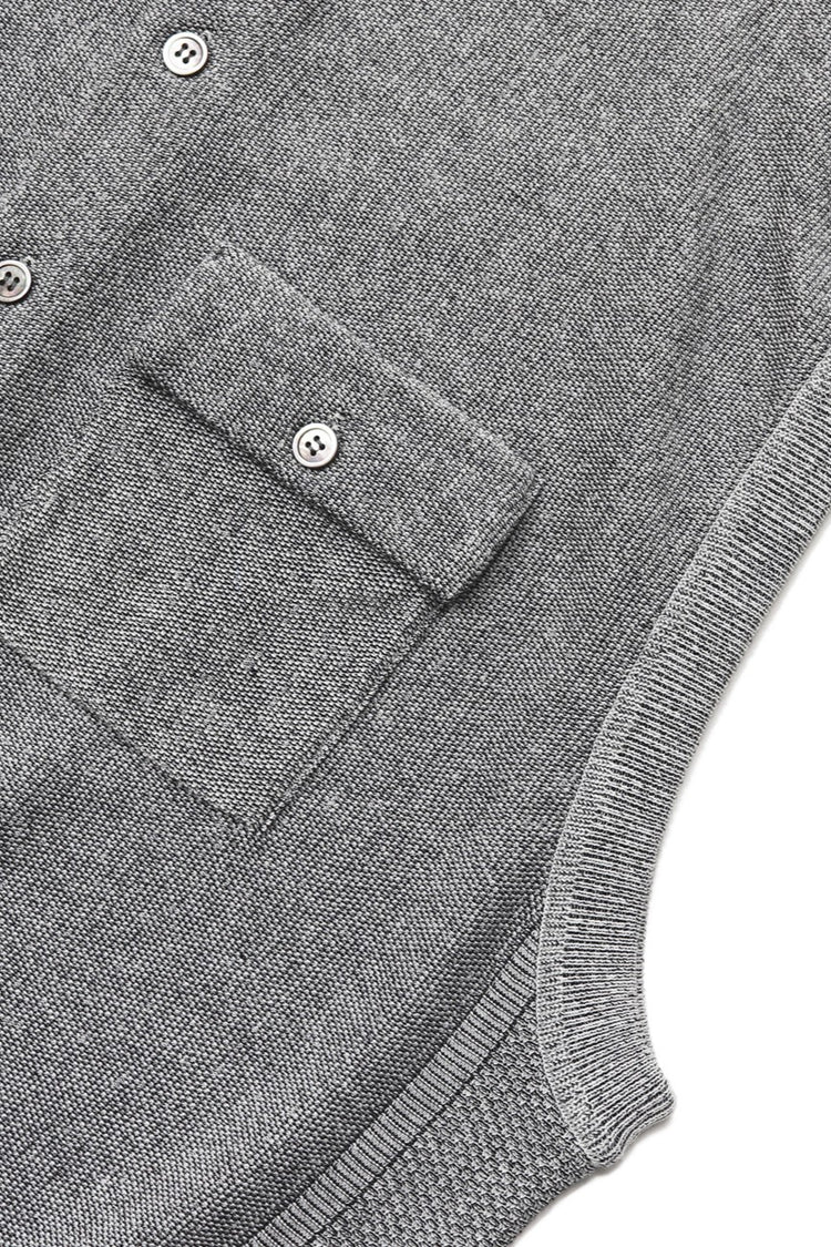 YASHIKI Haoto Collar Vest (Haoto) YSK-26SS-KN08 MIX GRAY