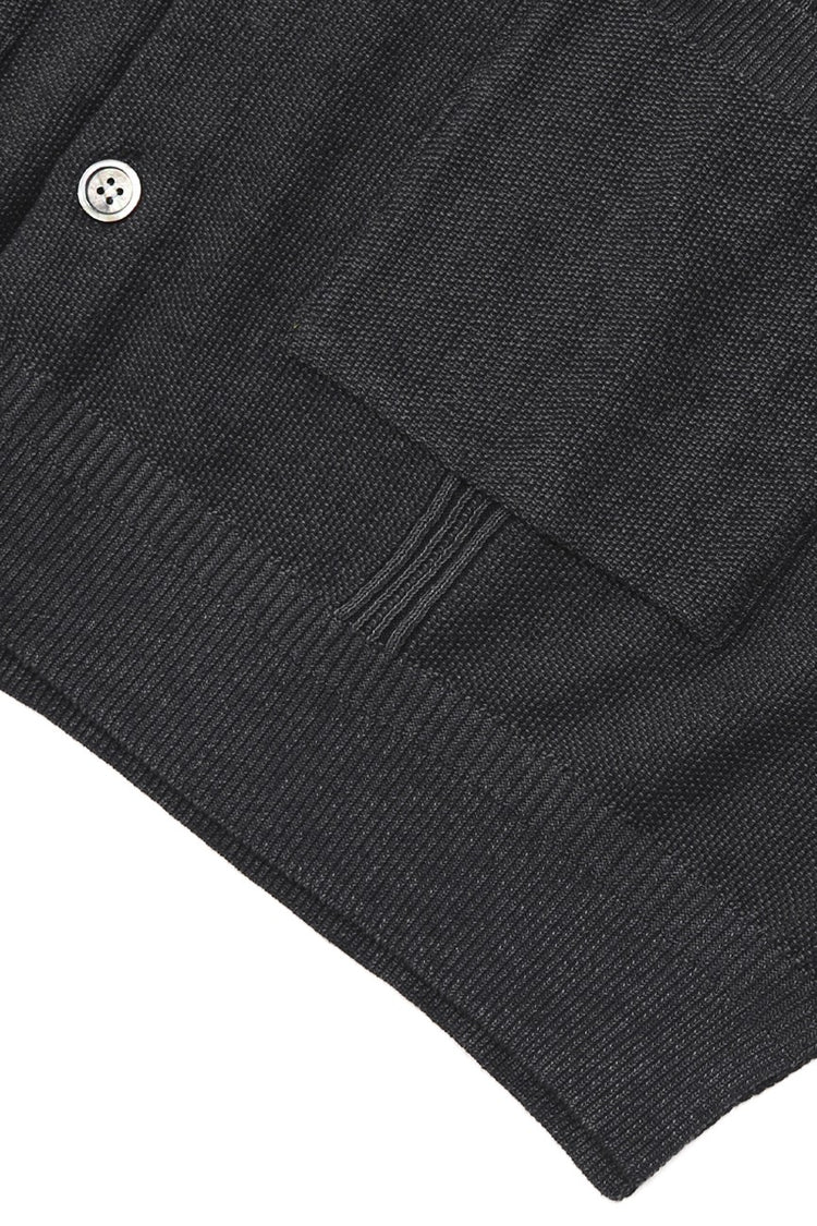 YASHIKI    Shirotsume V-neck Vest（白詰草） YSK-26SS-KN09 BLACK