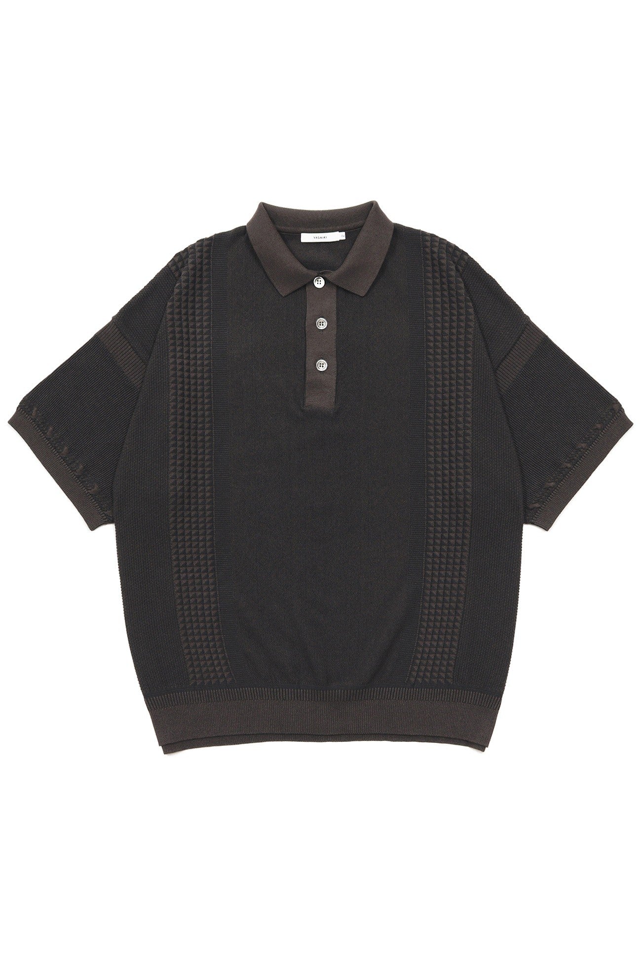 YASHIKI【20SS】Kumpu Knit Polo YASHIKI Aotsuyu Knit Polo（青梅雨）YSK-26SS-KN11 BROWN – CASDAY