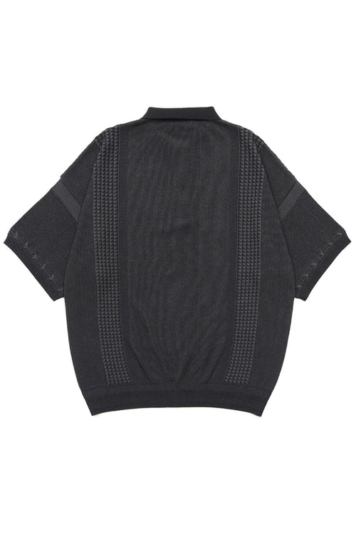 YASHIKI Aotsuyu Knit Polo (Ome Yu) YSK-26SS-KN11 BLACK