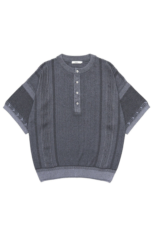 YASHIKI    Ryokufu Henley Knit（緑風）YSK-26SS-KN13 BLUE