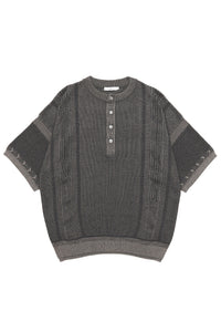 YASHIKI Ryokufu Henley Knit (Green Wind) YSK-26SS-KN13 GREIGE