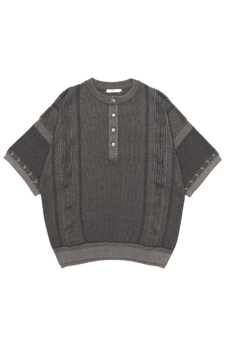 YASHIKI Ryokufu Henley Knit (Green Wind) YSK-26SS-KN13 GREIGE