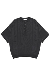 YASHIKI Ryokufu Henley Knit (Green Wind) YSK-26SS-KN13 BLACK