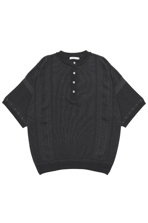 YASHIKI    Ryokufu Henley Knit（緑風）YSK-26SS-KN13 BLACK