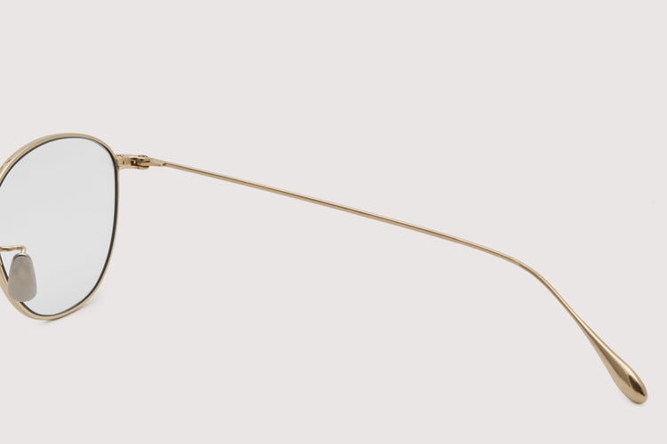 NOCHINO OPTICAL KOUGETSU #3. CHAMPAGNE GOLD × CLEAR TO D.GREY (Photochromic Model)