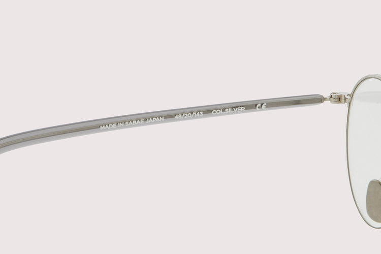 NOCHINO OPTICAL / KYOKUSUI #1. PLUTINUM SILVER FLAME × CLEAR TO GREY (調光モデル)