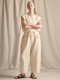 HAVERSACK 862629 (60 Linen Poplin Army Wide Pants) OFF WHITE