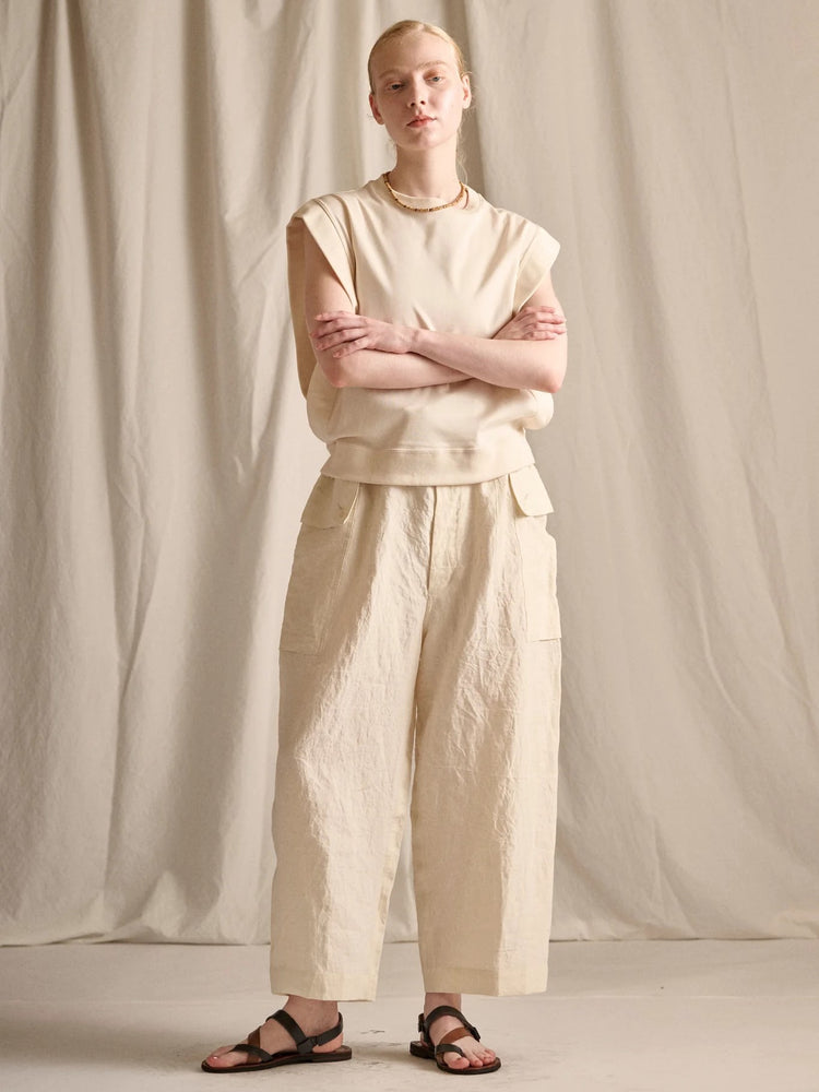 HAVERSACK 862629 (60 Linen Poplin Army Wide Pants) OFF WHITE
