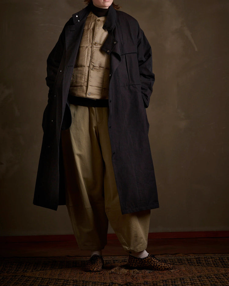 HAVERSACK / 472532 80/2 Chambray Stand Collar Long Coat