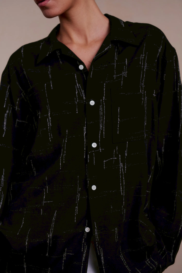 OLD JOE BRAND ORIGINAL PRINTED OPEN COLLAR SHIRTS (KASURI) Long-sleeve 261OJ-SH16