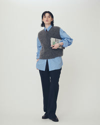 THE SHINZONE  STRIPED UNCLE SHIRT 83 BLUE