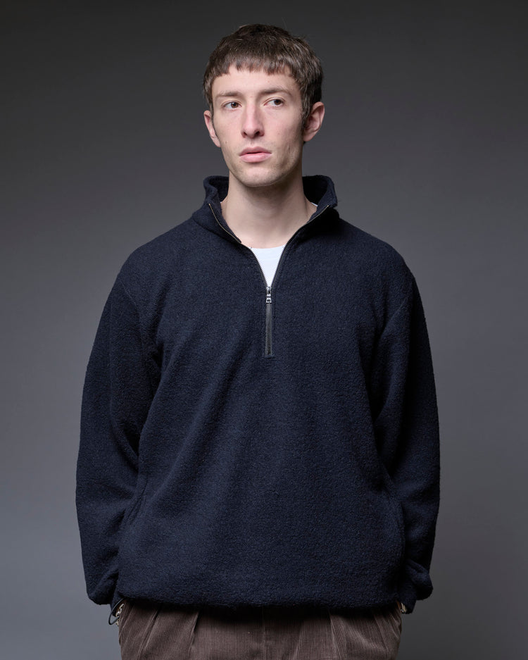 A VONTADE  Wool Pile Half Zip Pullover VTD-0640-CS #4 DK NAVY