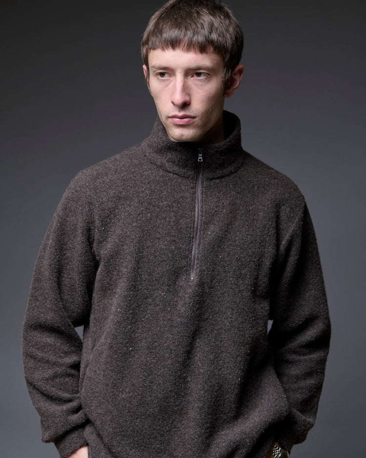 A VONTADE  Wool Pile Half Zip Pullover VTD-0640-CS #9 DK.BROWN
