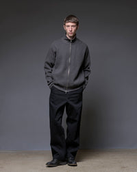 A VONTADE   Big Waffle Drivers Zip Cardigan VTD-0602-CS BLACK