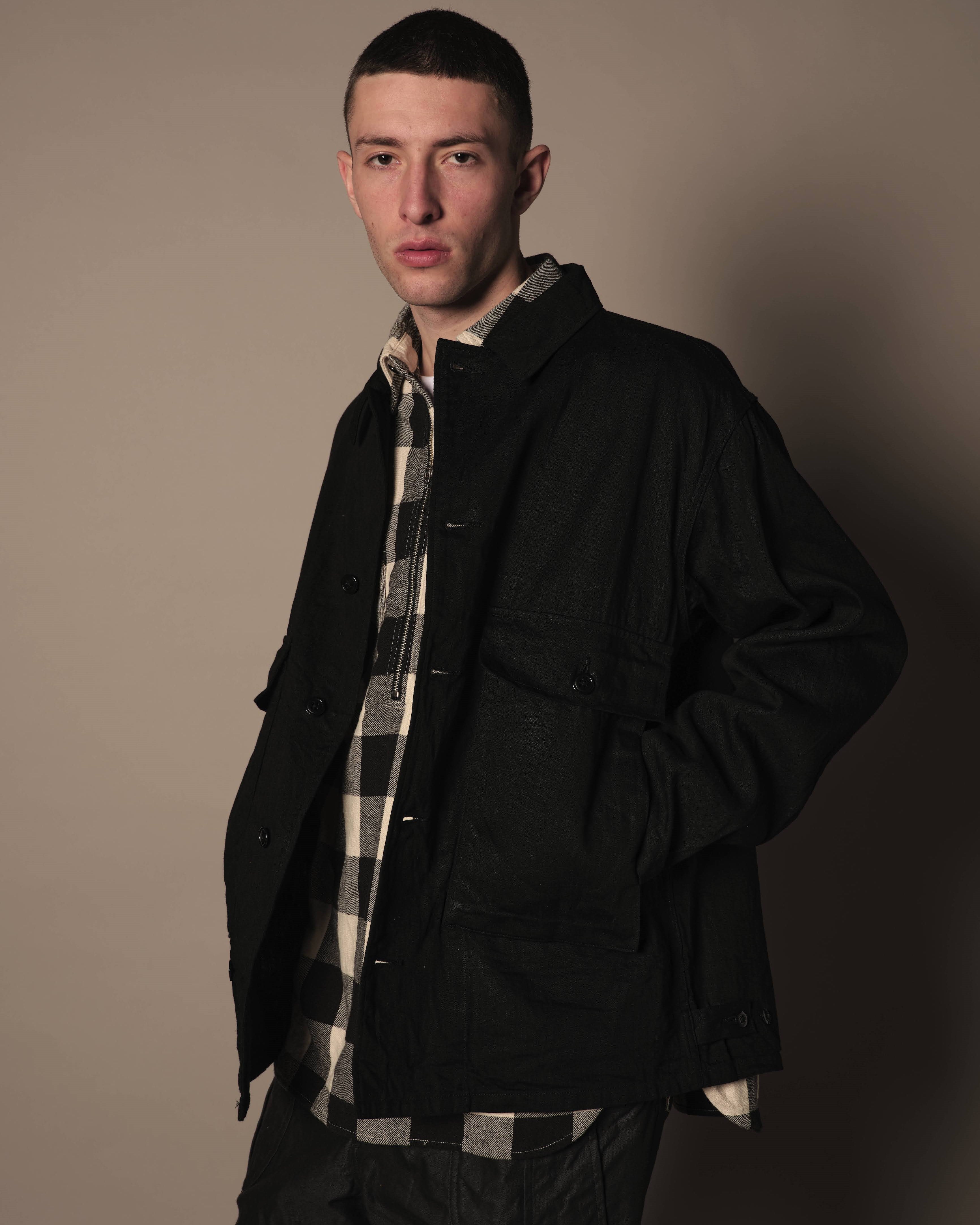 A VONTADE Naval Utility Jacket -Military Herinbone- #47 OLIVE