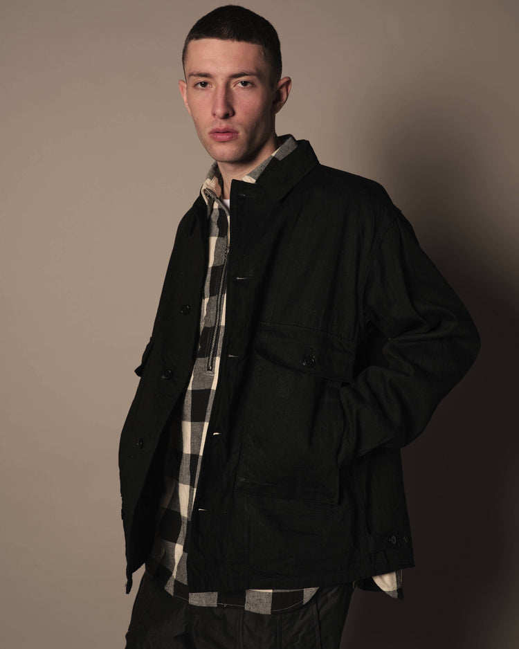 A VONTADE Naval Utility Jacket -Military Herinbone- #47 OLIVE
