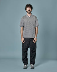 A VONTADE / Compact Border Half Zip Polo SS 9 BLACK*ECRU