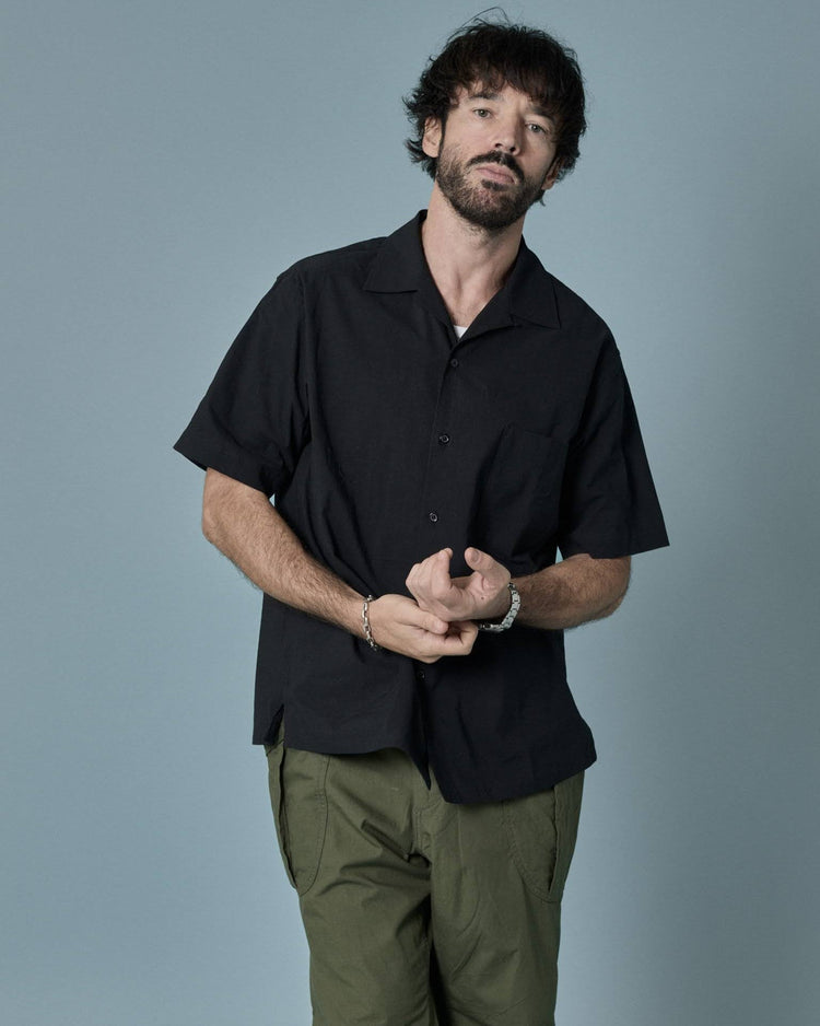 A VONTADE / Open Collar Shirts S/S 9 BLACK