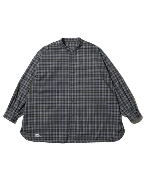 FreshService  MADRAS DRY TECH BAND COLLAR SHIRT  GRAY