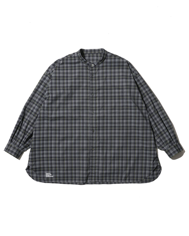 FreshService  MADRAS DRY TECH BAND COLLAR SHIRT  GRAY