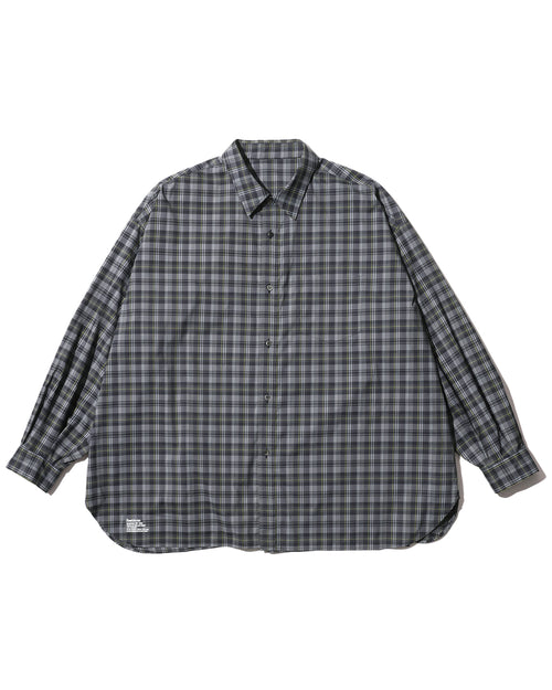 FreshService  MADRAS DRY TECH REGULAR COLLAR SHIRT   GRAY