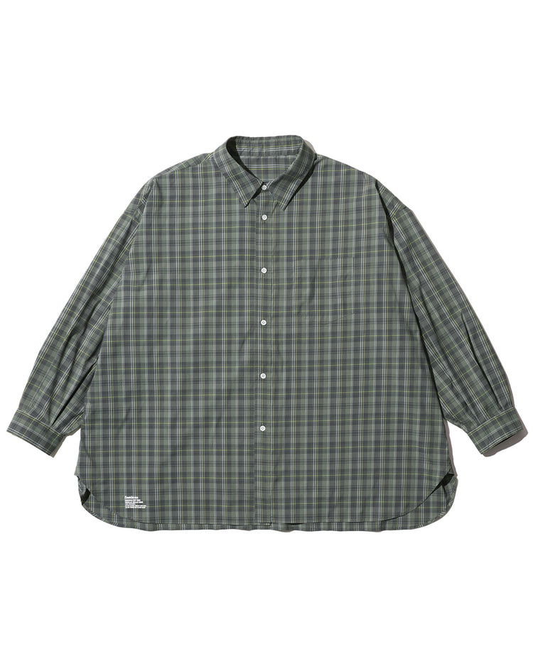 FreshService  MADRAS DRY TECH REGULAR COLLAR SHIRT   KHAKI