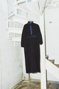 MEYAME / FLLECE SNAP LONG DRESS BLACK