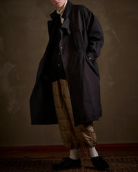 HAVERSACK / 472532 80/2 Chambray Stand Collar Long Coat
