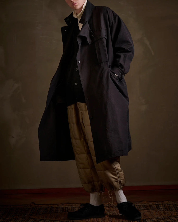 HAVERSACK / 472532 80/2 Chambray Stand Collar Long Coat
