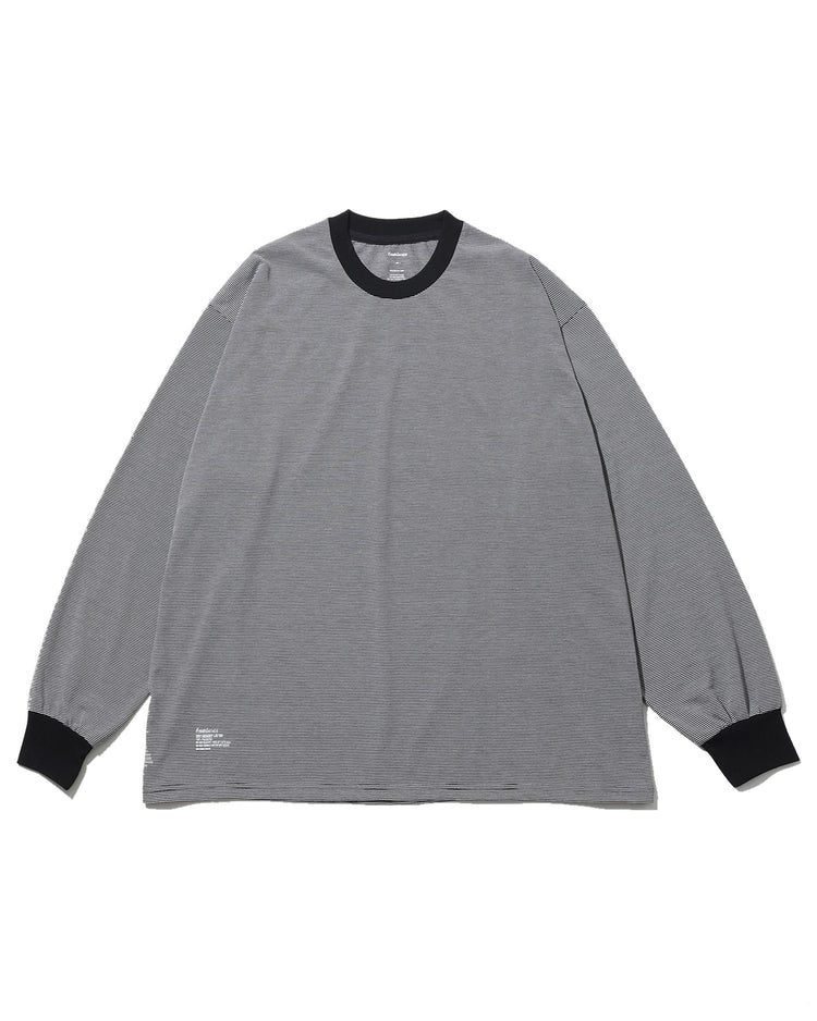 FreshService  MICRO BORDER L/S TEE  WHITE*BLACK
