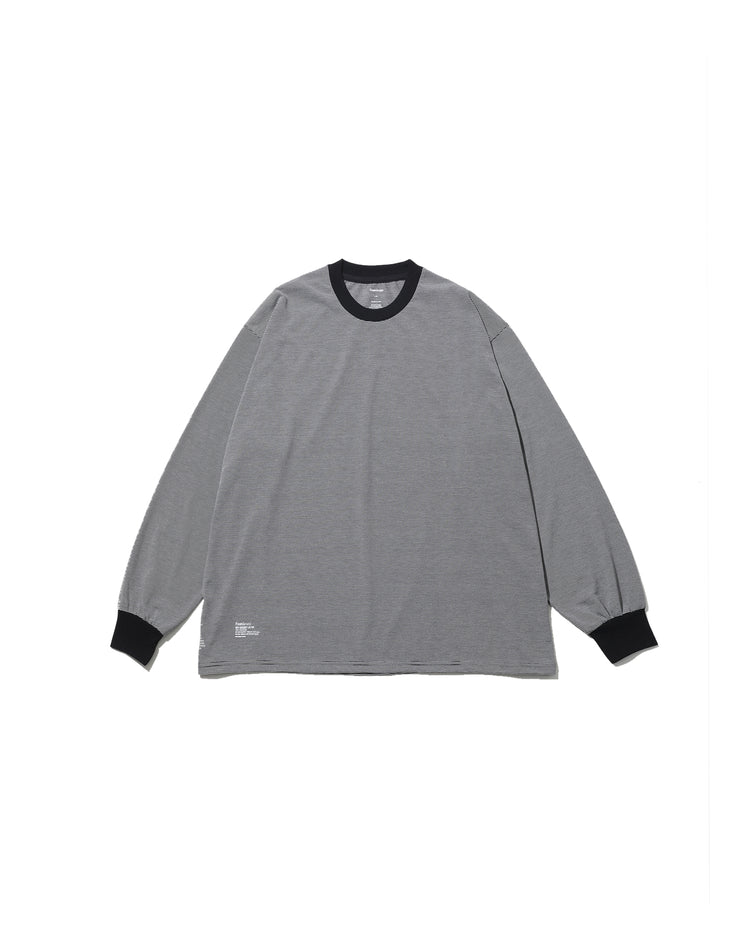 FreshService  MICRO BORDER L/S TEE  WHITE*BLACK