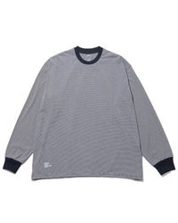 FreshService / MICRO BORDER L/S TEE WHITE*NAVY