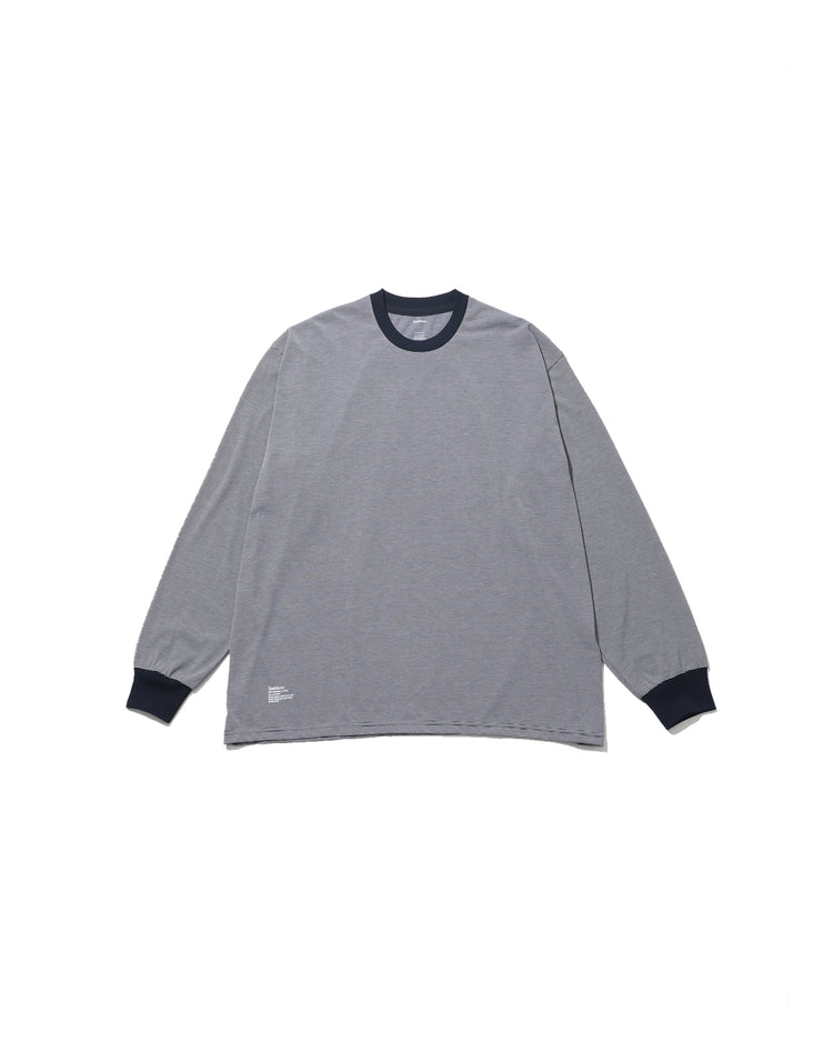 FreshService / MICRO BORDER L/S TEE WHITE*NAVY
