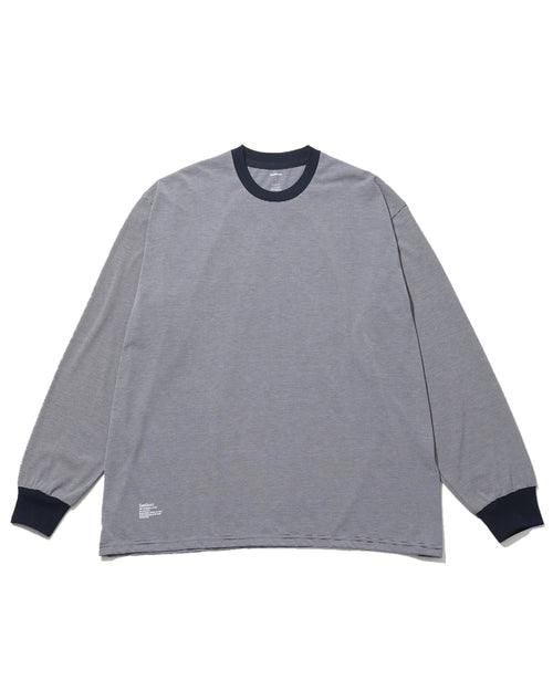 FreshService / MICRO BORDER L/S TEE WHITE*NAVY