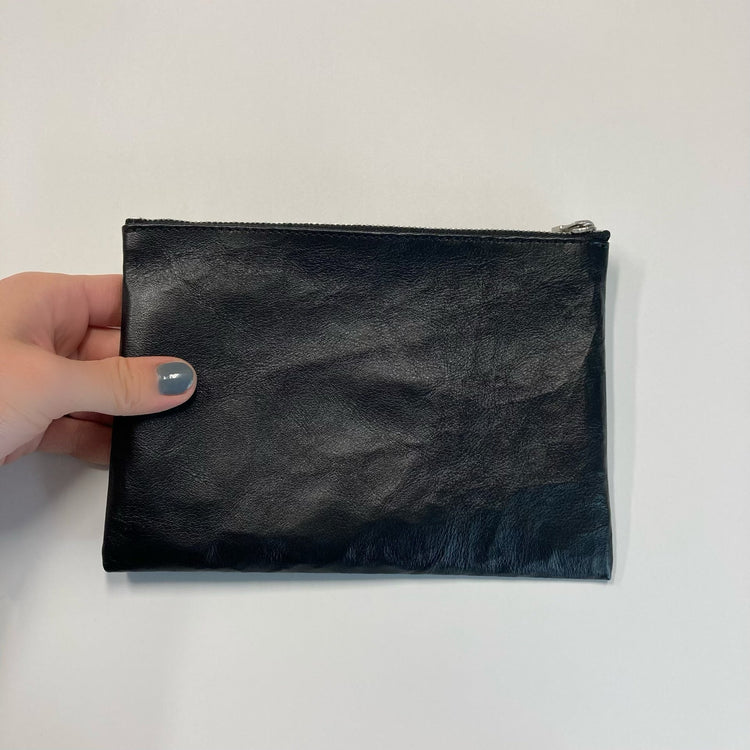 REEL/Flat zip pouch, size: M (Flat zip pouch), BLACK