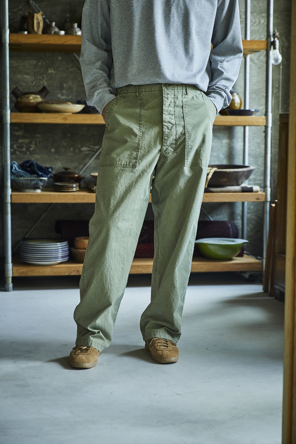 orslow SUMMER FATIGUE PANTS GREEN 01-5103-M16 – CASDAY
