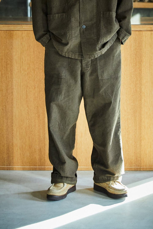 orslow RELAX FIT COTTON LINEN MOLESKIN FATIGUE PANTS COFFEE BROWN