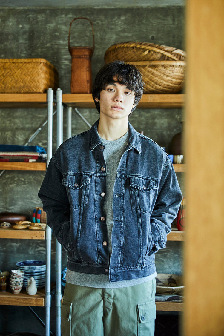 orslow FLANNEL CHECK LINING JK B.DENIM STONE