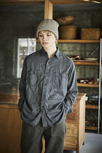 orslow   RELAX FIT MELANGE FLANNEL SHIRT GRAY CHECK 01-8270-160