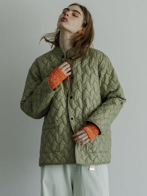MEYAME REVERSIBLE QUILTED JACKET MEY-2509 OLIVE×BLACK