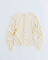 MEYAME   SOFT RIB SIDE STITCH CARDIGAN MEY-2335 CREAM