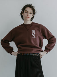 MEYAME NO.6 EMBROIDELY SWEAT (BRUSHED LINING) BURGUNDY