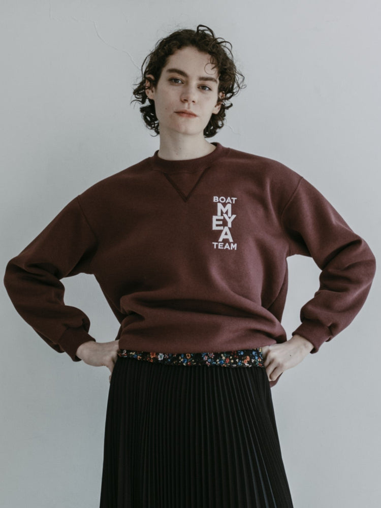 MEYAME NO.6 EMBROIDELY SWEAT (BRUSHED LINING) BURGUNDY