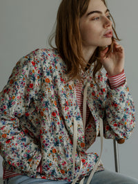 MEYAME FLOWER QUILTED JACKET MEY-2508 WHITE
