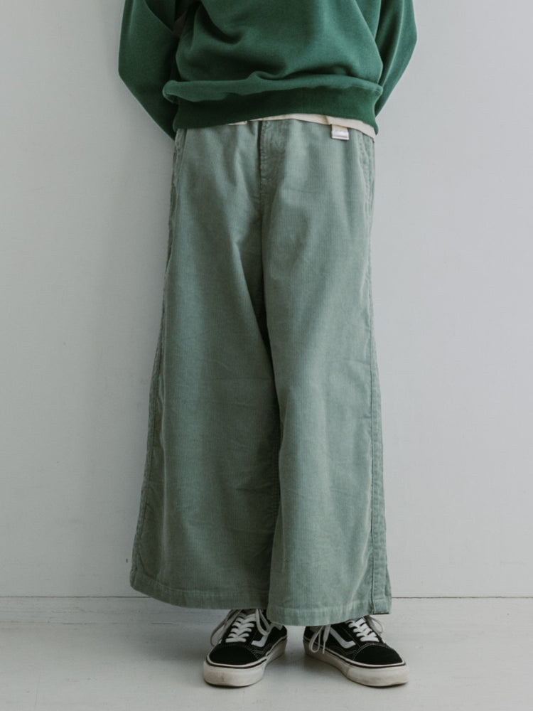 MEYAME / CORDUROY SIDE LINE WIDE PANTS GREEN